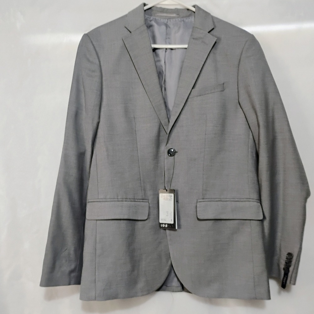 H&M Mens Slim Fit Coolmax Blazer Jacket Light Gray 38R New